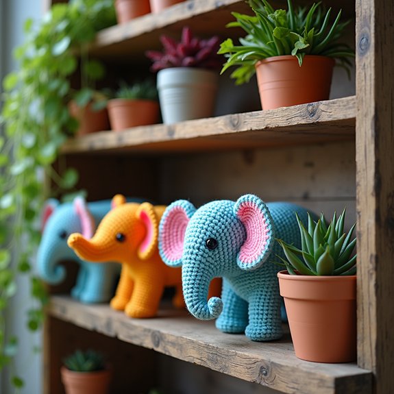 handmade crochet elephant decor