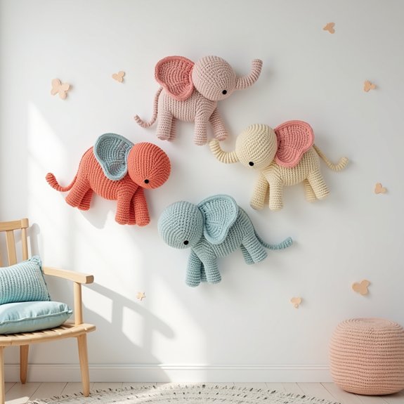 handmade crochet elephant decor