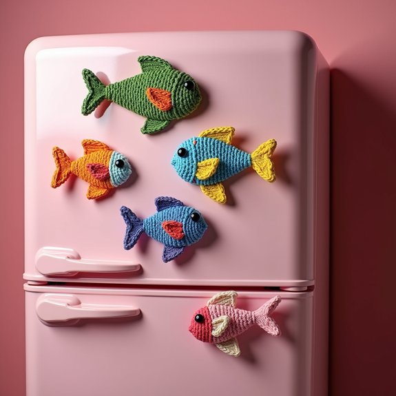 handmade crochet fish magnets