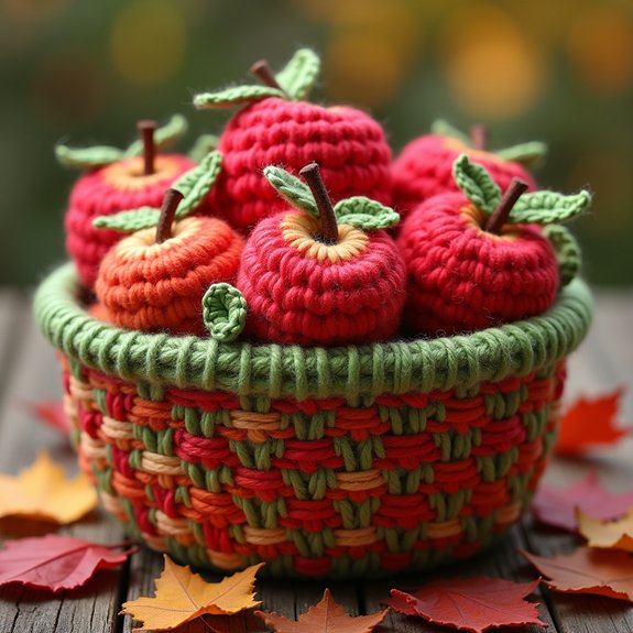 handmade crochet fruit basket