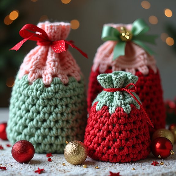 handmade crochet gift bags