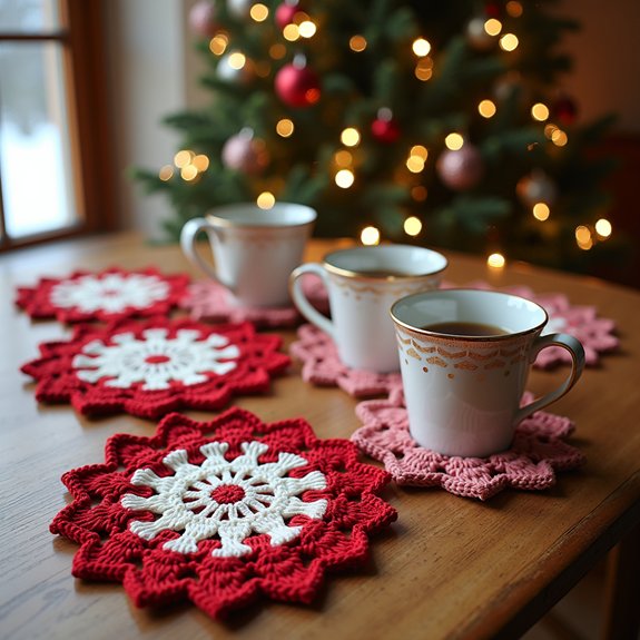 handmade crochet mug coasters