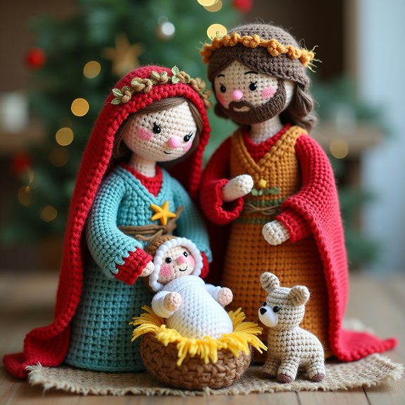 handmade crochet nativity figures