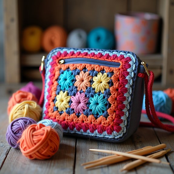 handmade crochet shoulder bag
