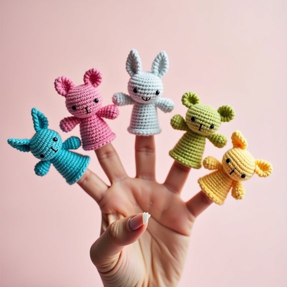 handmade yarn finger puppets