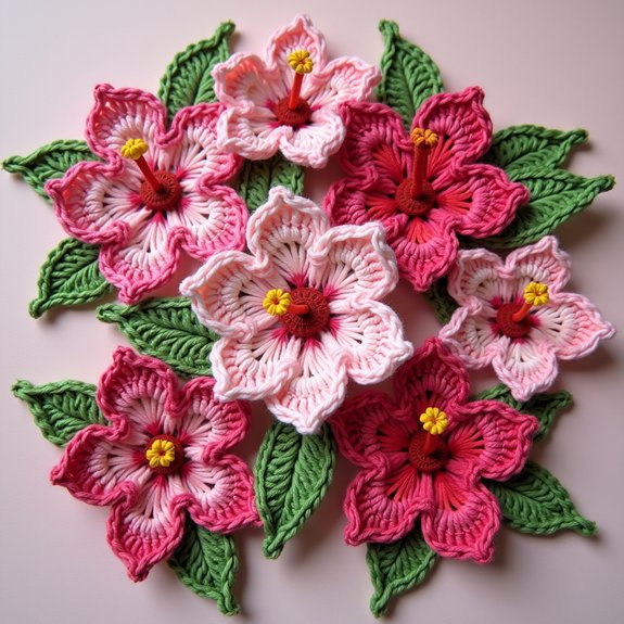 hibiscus themed urban plaza