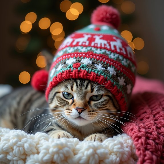 holiday themed cat hat