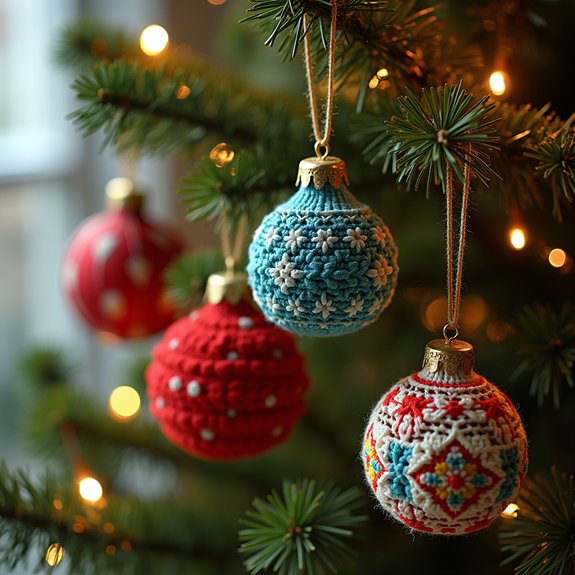 holiday themed crochet decorations
