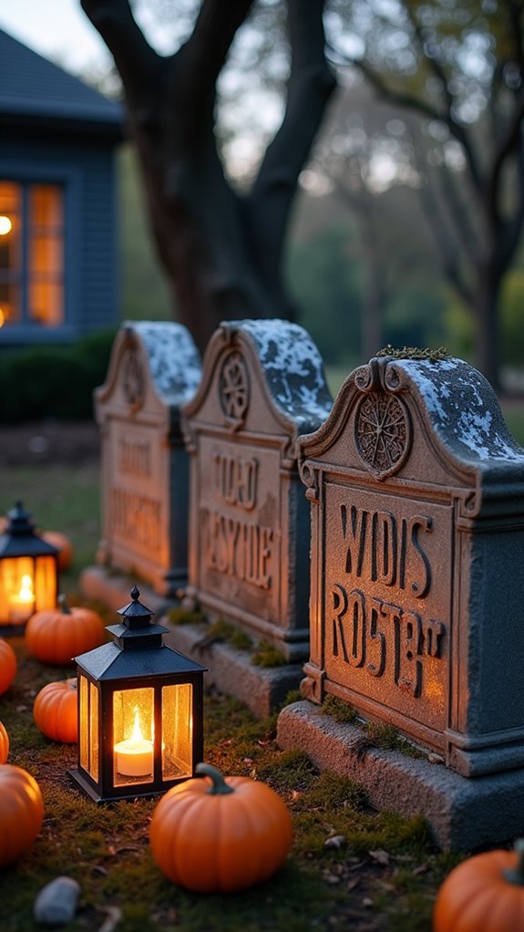 homemade spooky grave markers