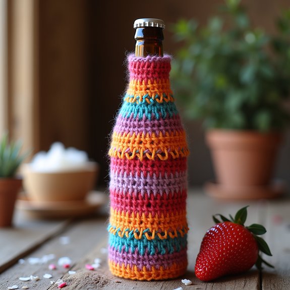 insulated crochet bottle cover