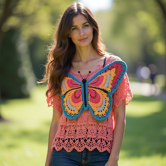 intricate crochet butterfly design