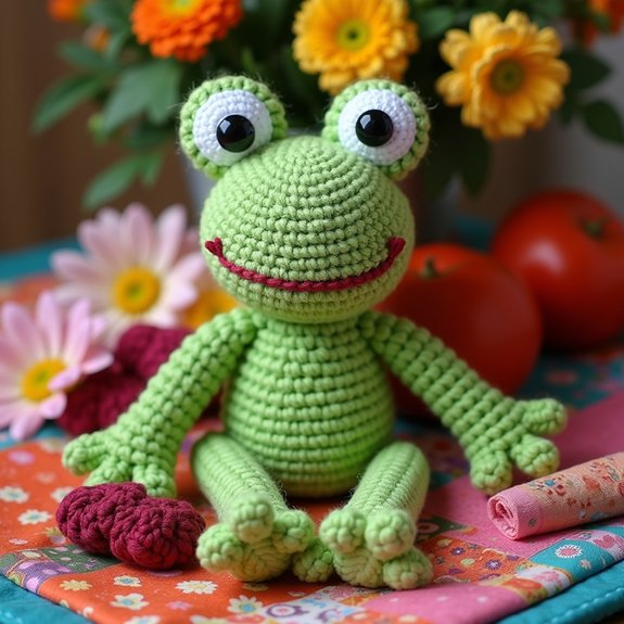 joyful knitted amphibian design