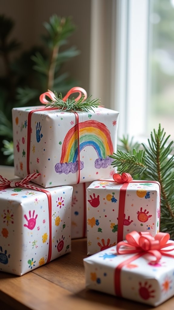 kids art wrapping paper