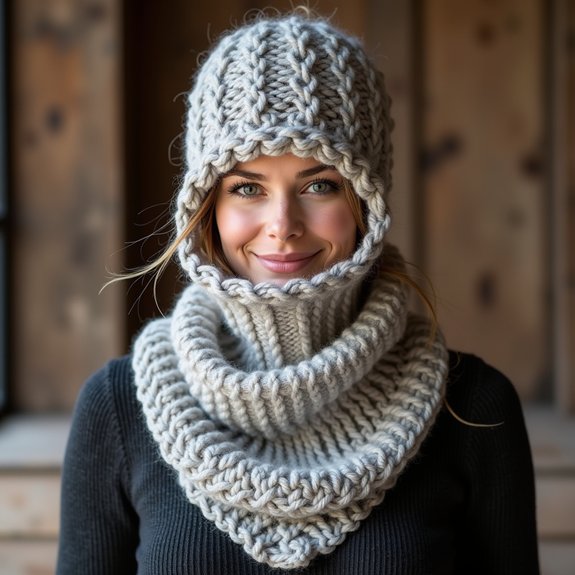 knit balaclava for warmth