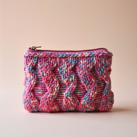 knit design coin pouch