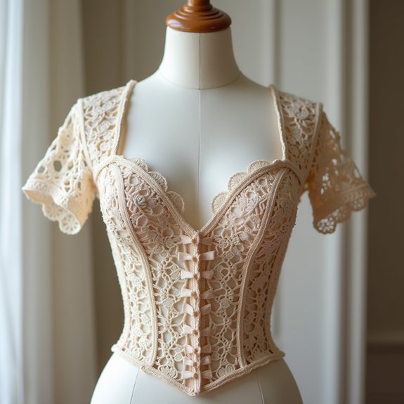 lace crochet corset top