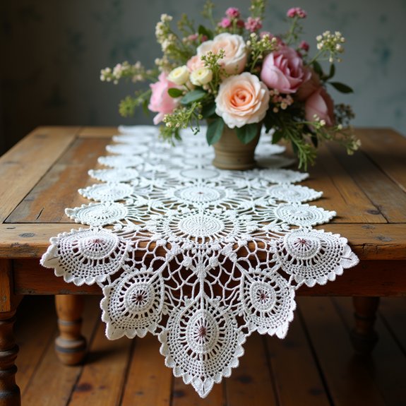 lace crochet table decor