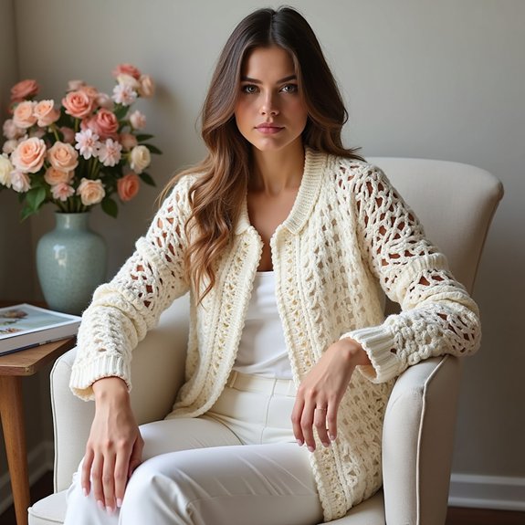 lace granny square cardigan