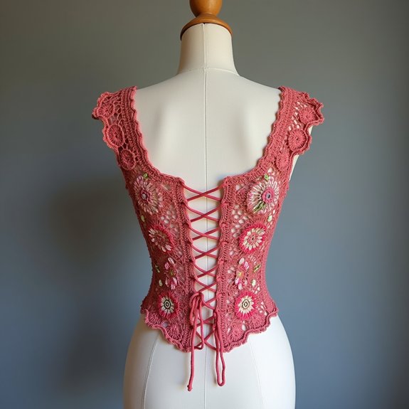 lace up crochet corset design