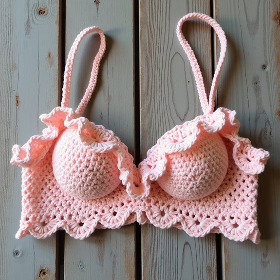 lacy bralette with ruffles