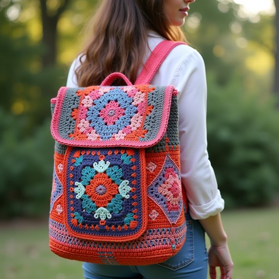 large crochet backpack tote