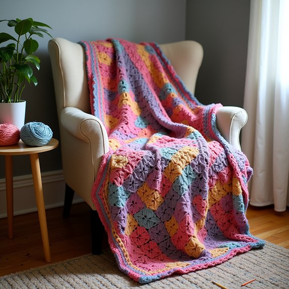 lattice stitch crochet blanket