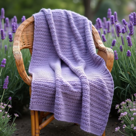 lavender patterned decorative blanket