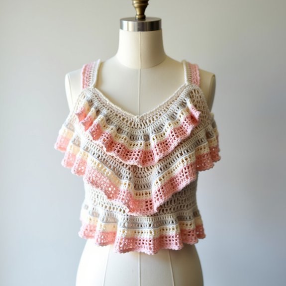 layered ruffle crochet design