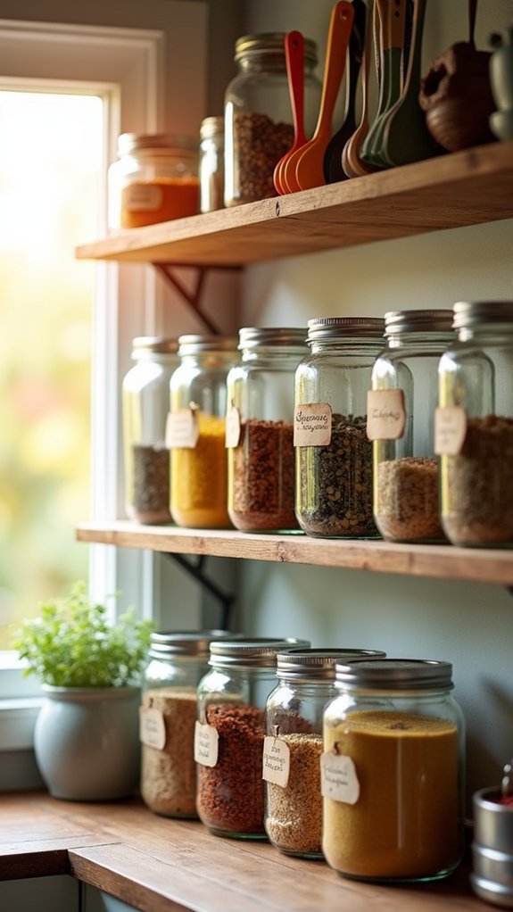mason jars for organization