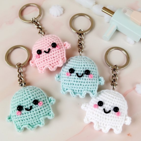 miniature ghost themed keychains