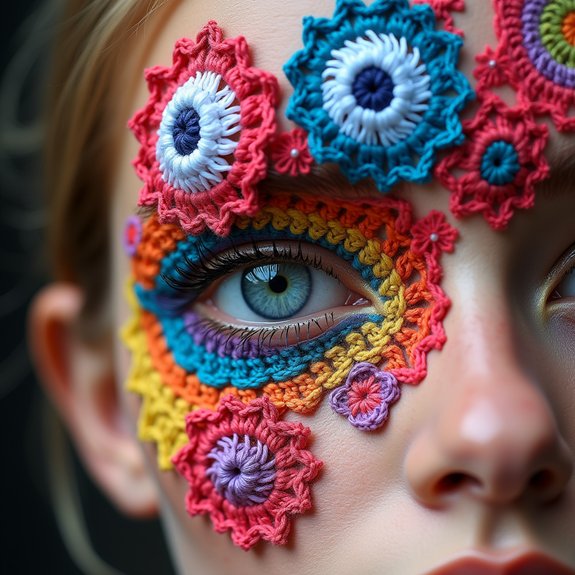multicolored mismatched eye patterns