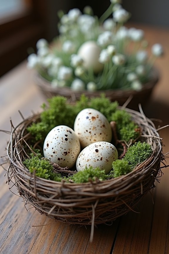 natural egg nest decor