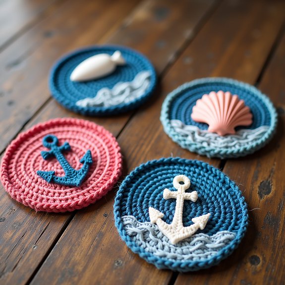 nautical design coaster set