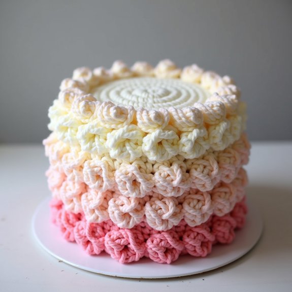 ombre frosted cake design