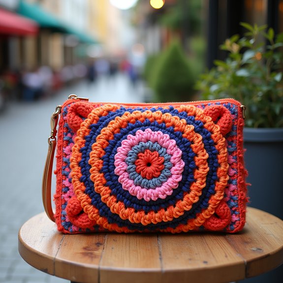 oversized crochet clutch bag