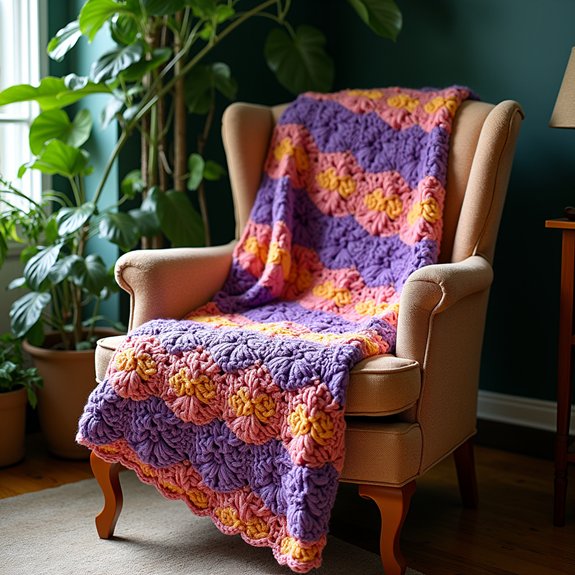 pansy patterned petal blanket