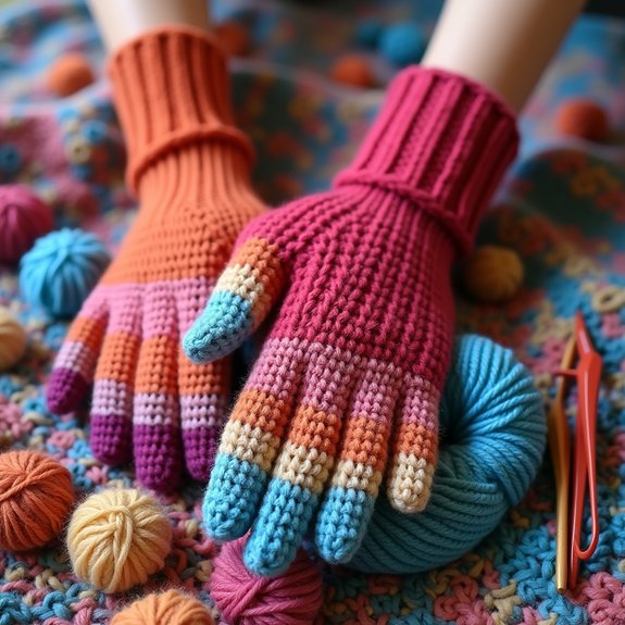 personalized multi color gloves
