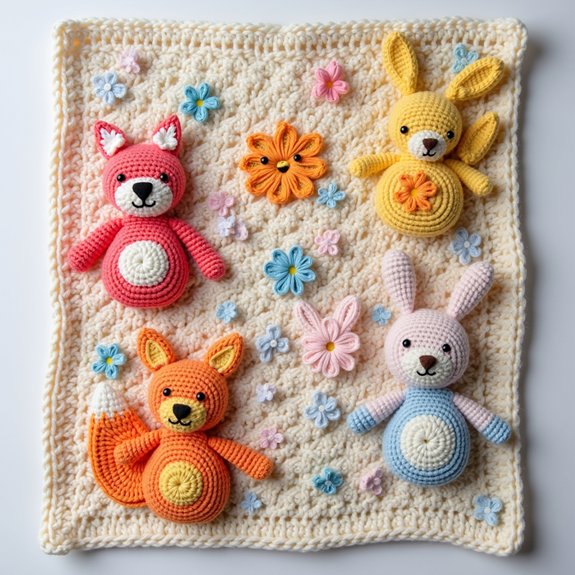 playful animal themed blanket