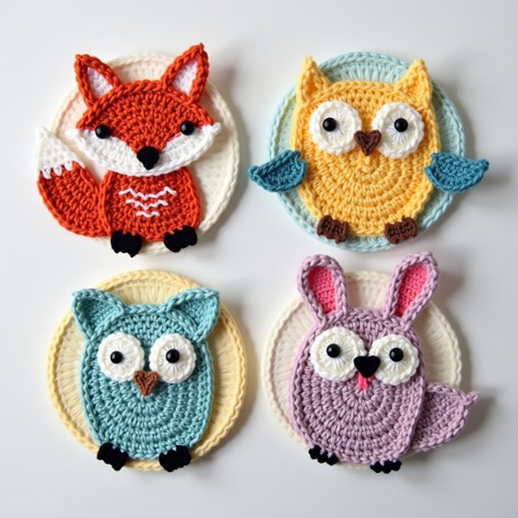 playful animal themed coasters