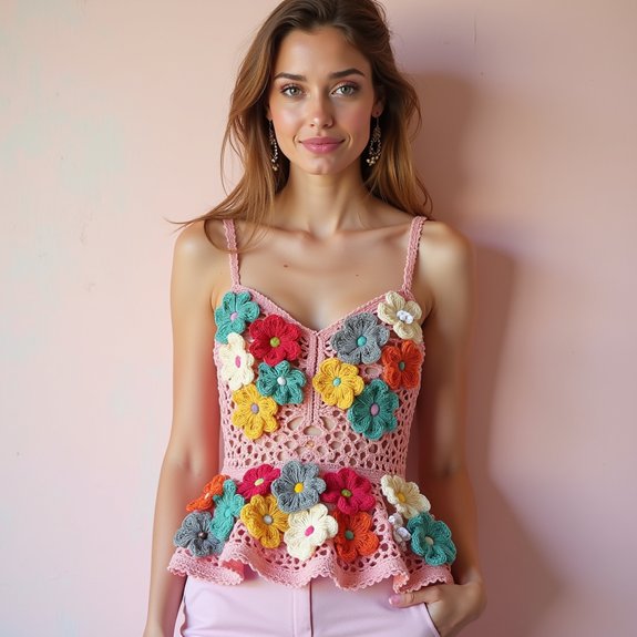 playful crochet flower design