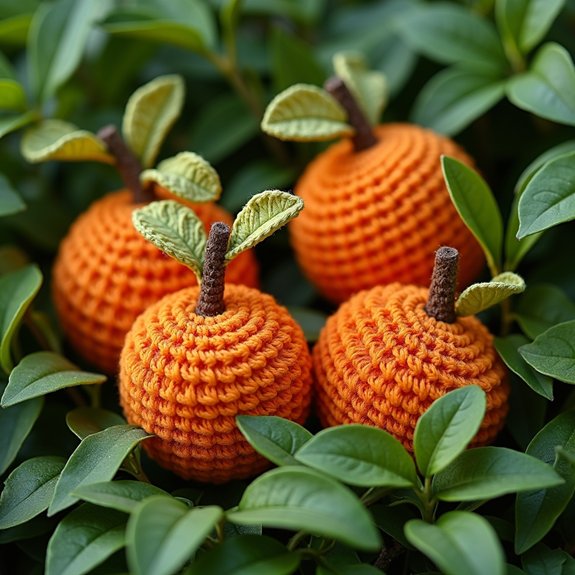 playful crocheted orange creations