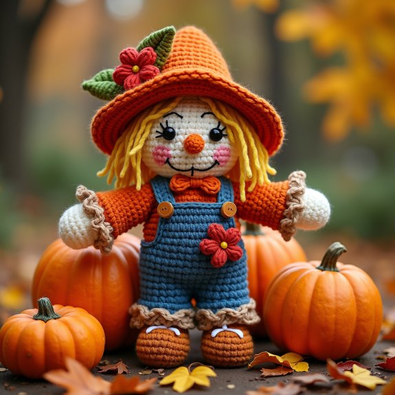 playful knitted garden guardian
