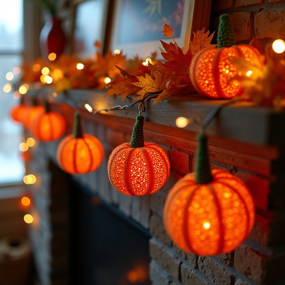 pumpkin themed autumn decoration garland