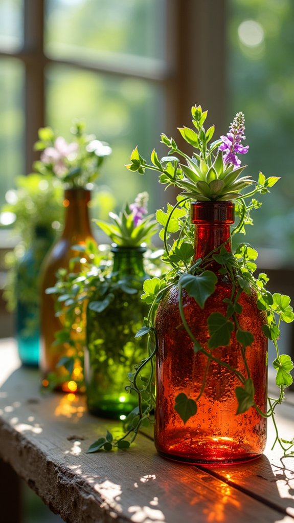 recycled bottles for gardening