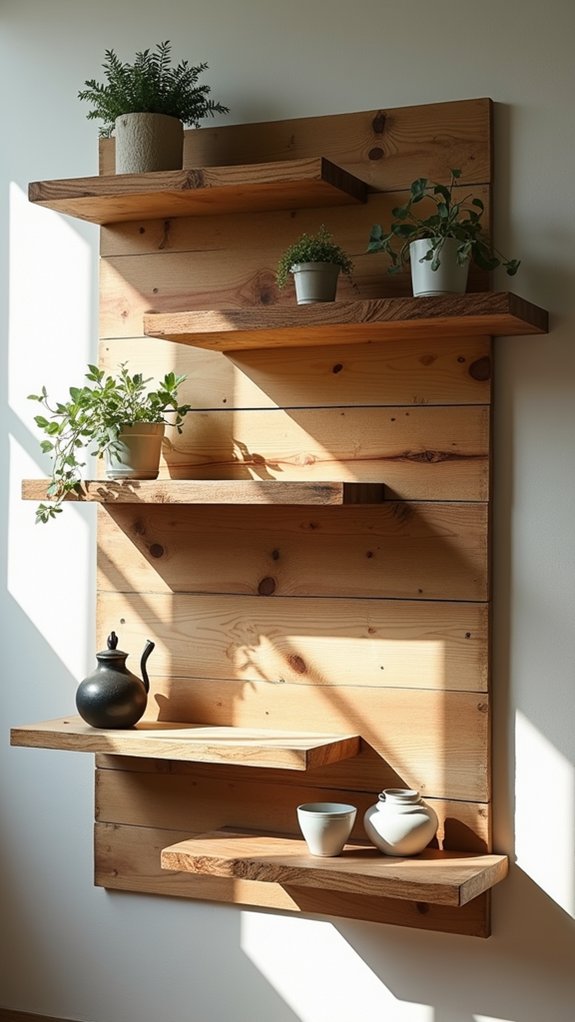 recycled wood shelving units