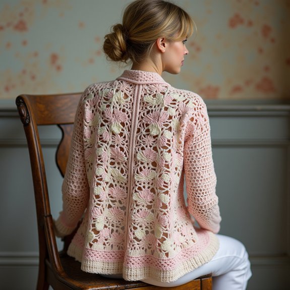 retro crochet cardigan design