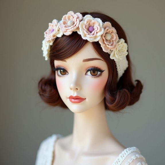 retro crochet hair accessory
