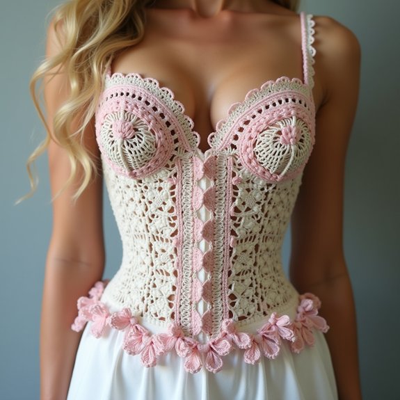 retro crochet lace corset