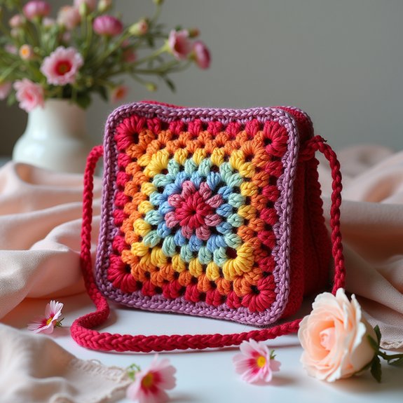 retro crochet style handbag