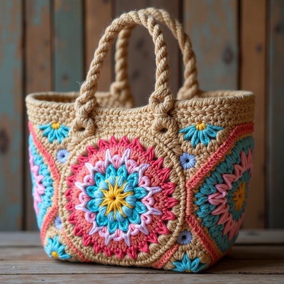 retro style woven handbag